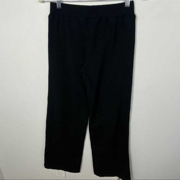 Roots Active Black Wide Leg Pants Medium Track Pants Sweatpant High Rise Legging - Picture 12 of 15